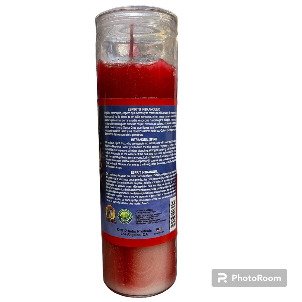 Intranquil spirit 7 days candle/ vela espiritu intranquilo 7 dias - Picture 2 of 3